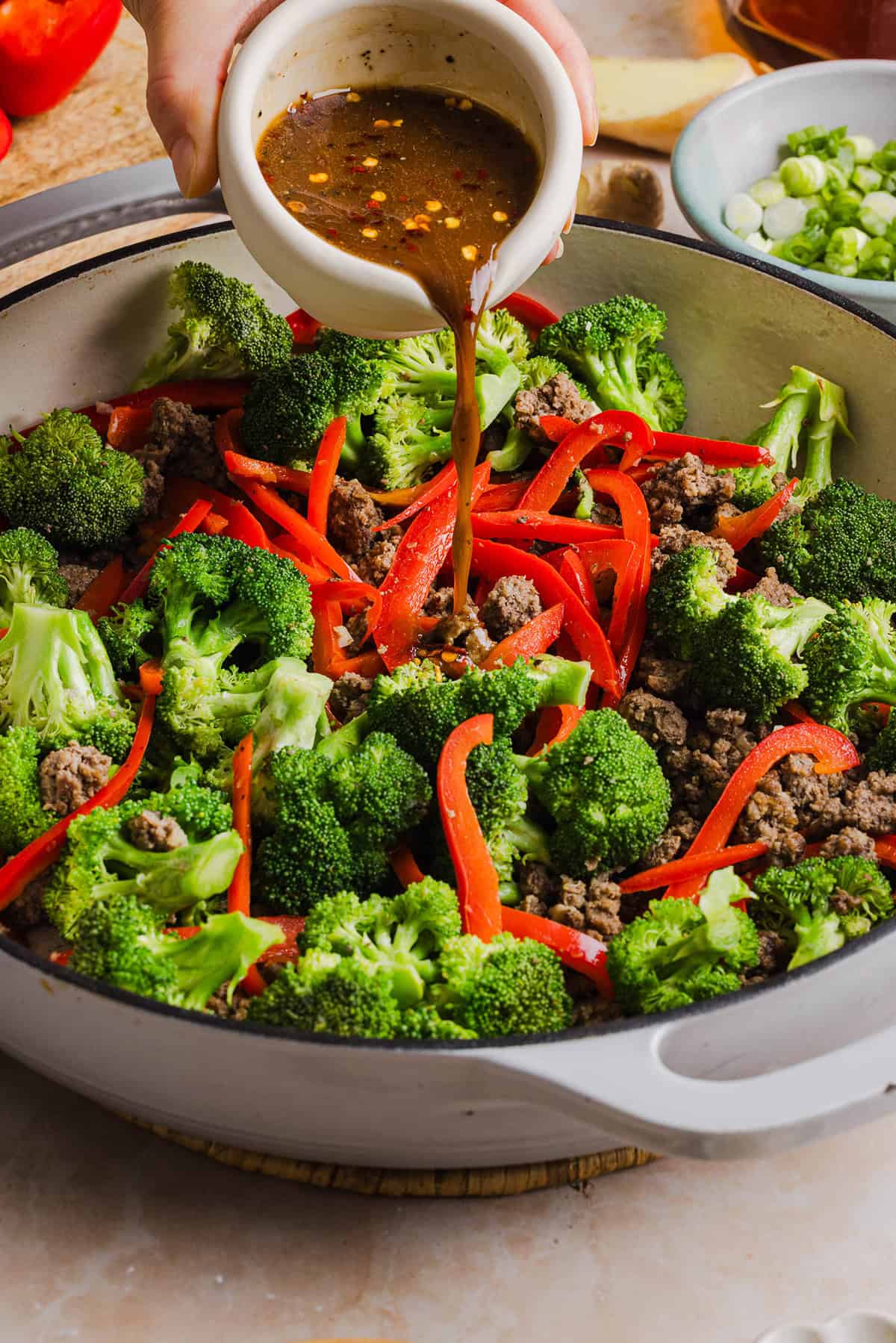 These Healthy Mongolian Ground Beef Bowls are quick, easy, and ready in just 20 minutes! Made with a sweet and savory sauce, this high-protein dinner is perfect for busy weeknights or meal prep.